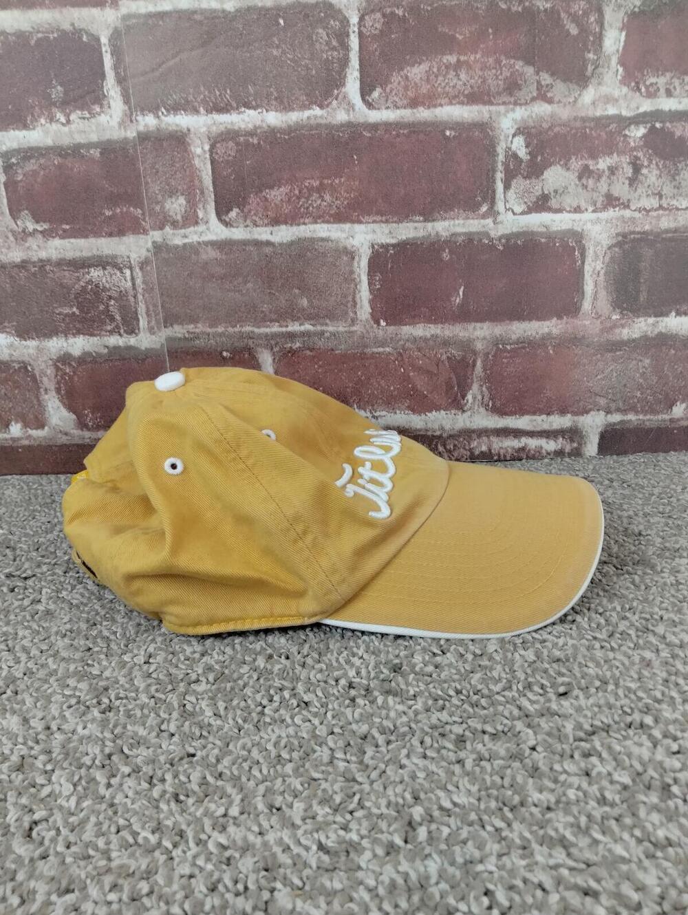 Titleist Since 1932 Golf Hat Script Logo Yellow Adjustable Cotton Strapback OS - Picture 3 of 9